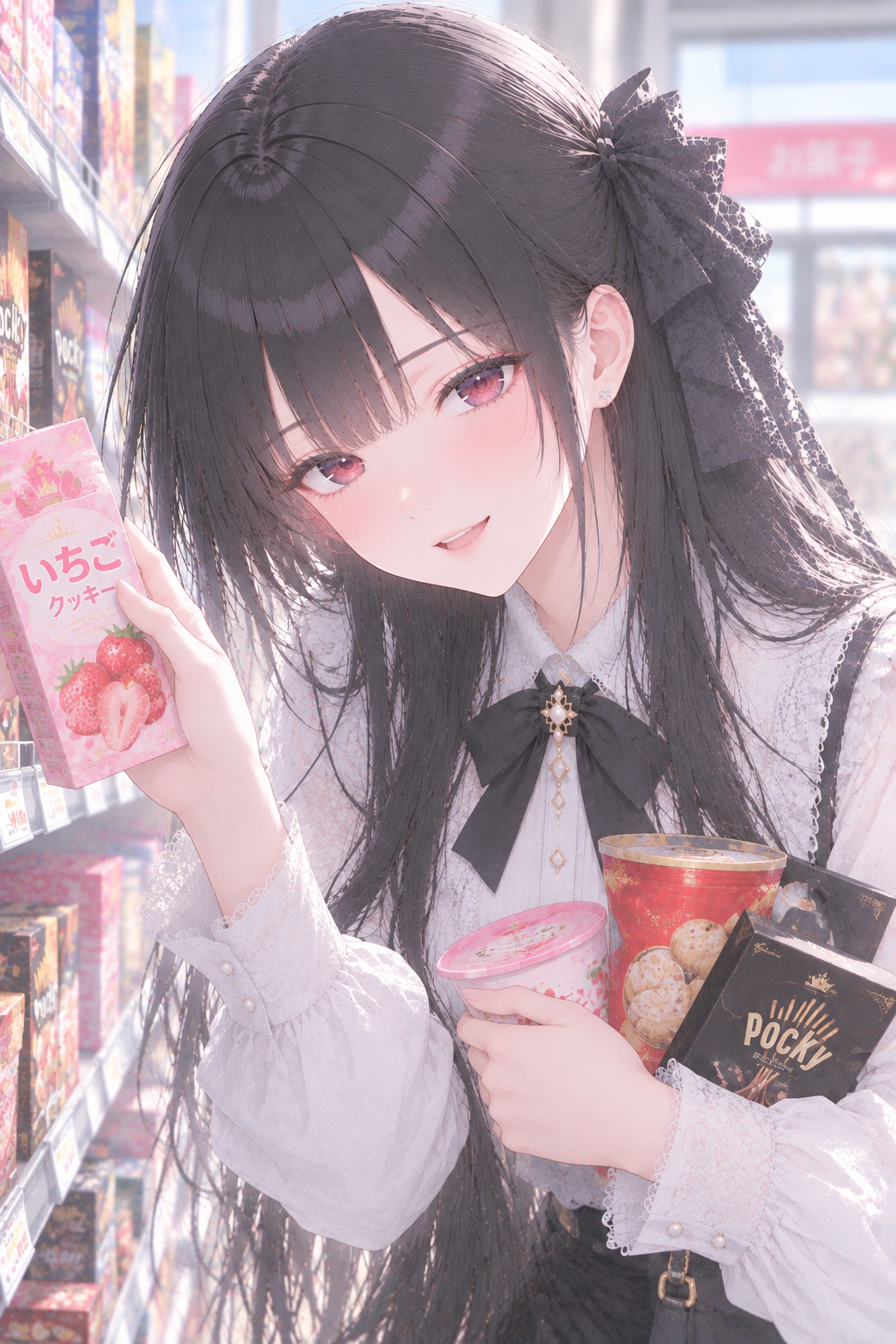 ③ 上半身をアップにして少し笑った表情